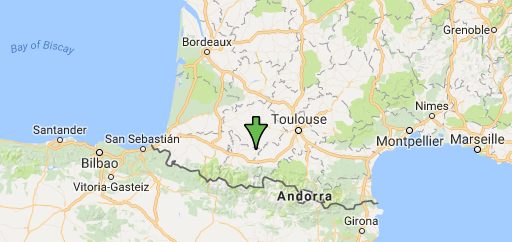 Location within South West France